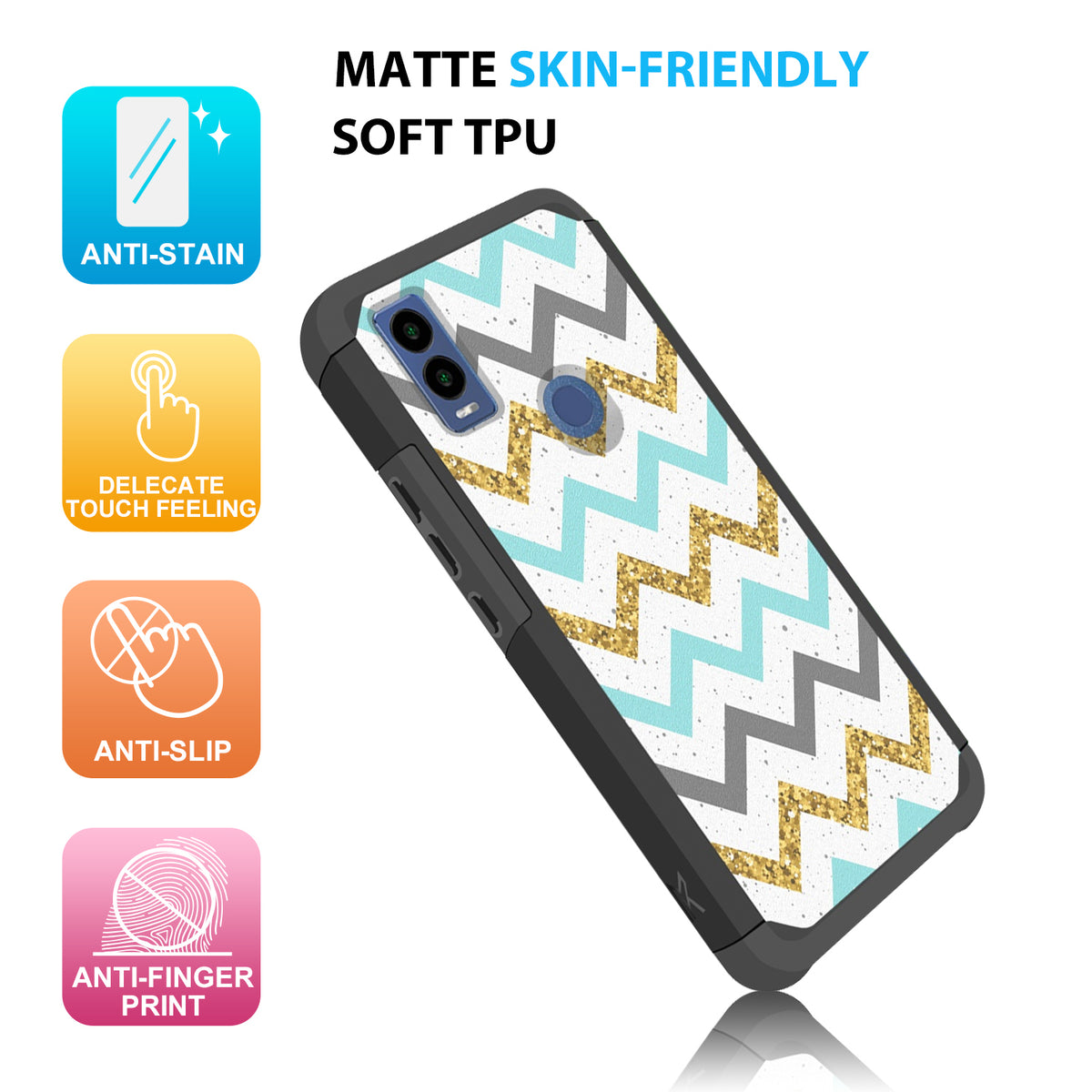 TJS "ArmorLux" Hybrid Phone Case for Cricket Innovate E 5G
