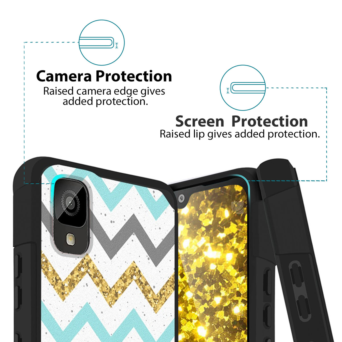 TJS "ArmorLux" Hybrid Phone Case for TCL ION Z