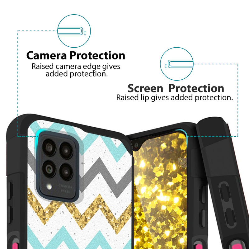 TJS "ArmorLux" Hybrid Phone Case for T-Mobile Revvl 6 Pro 5G