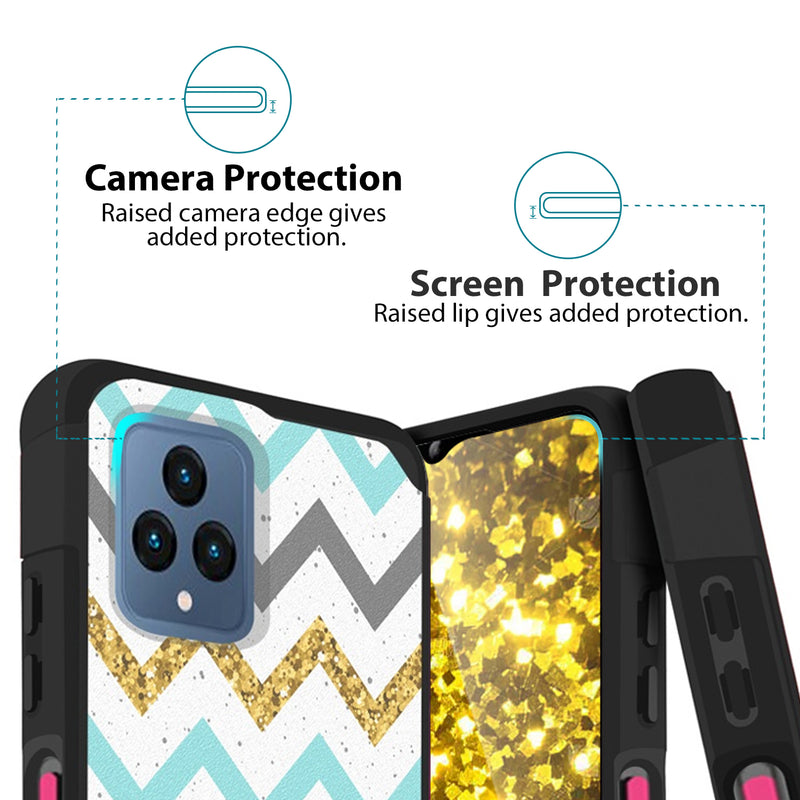 TJS "ArmorLux" Hybrid Phone Case for T-Mobile Revvl 6 5G
