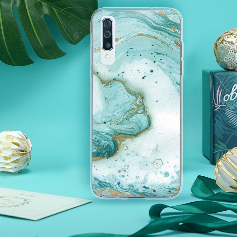 TJS "Juno" Marble Design IMD TPU Phone Case for Galaxy A50 - InfinityAccessories017