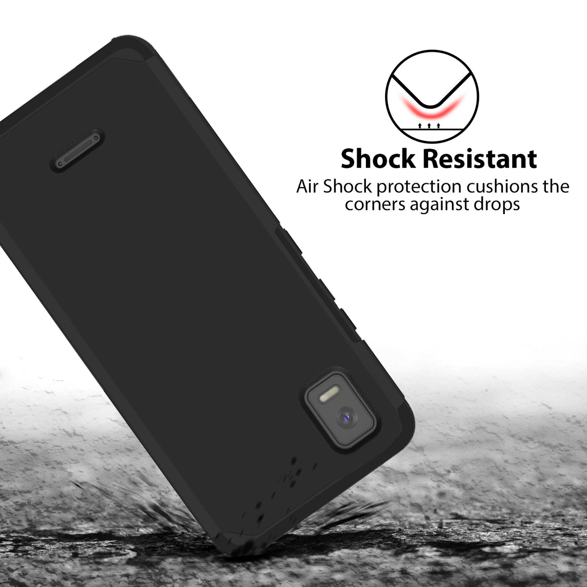 TJS "ArmorLux" Hybrid Phone Case for Cricket Debut Smart