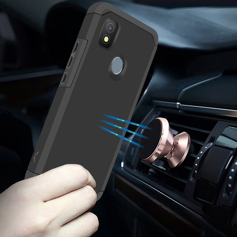 TJS "ArmorLux" Hybrid Phone Case for Cricket Icon 4