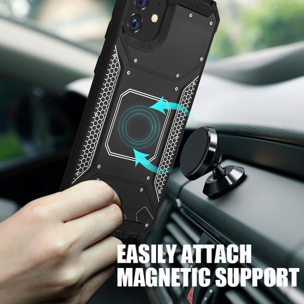 TJS "TankMate" Built-in Metal Plate Aluminum Phone Case for iPhone 11, iPhone 11 Pro, iPhone 11 Pro Max - InfinityAccessories017