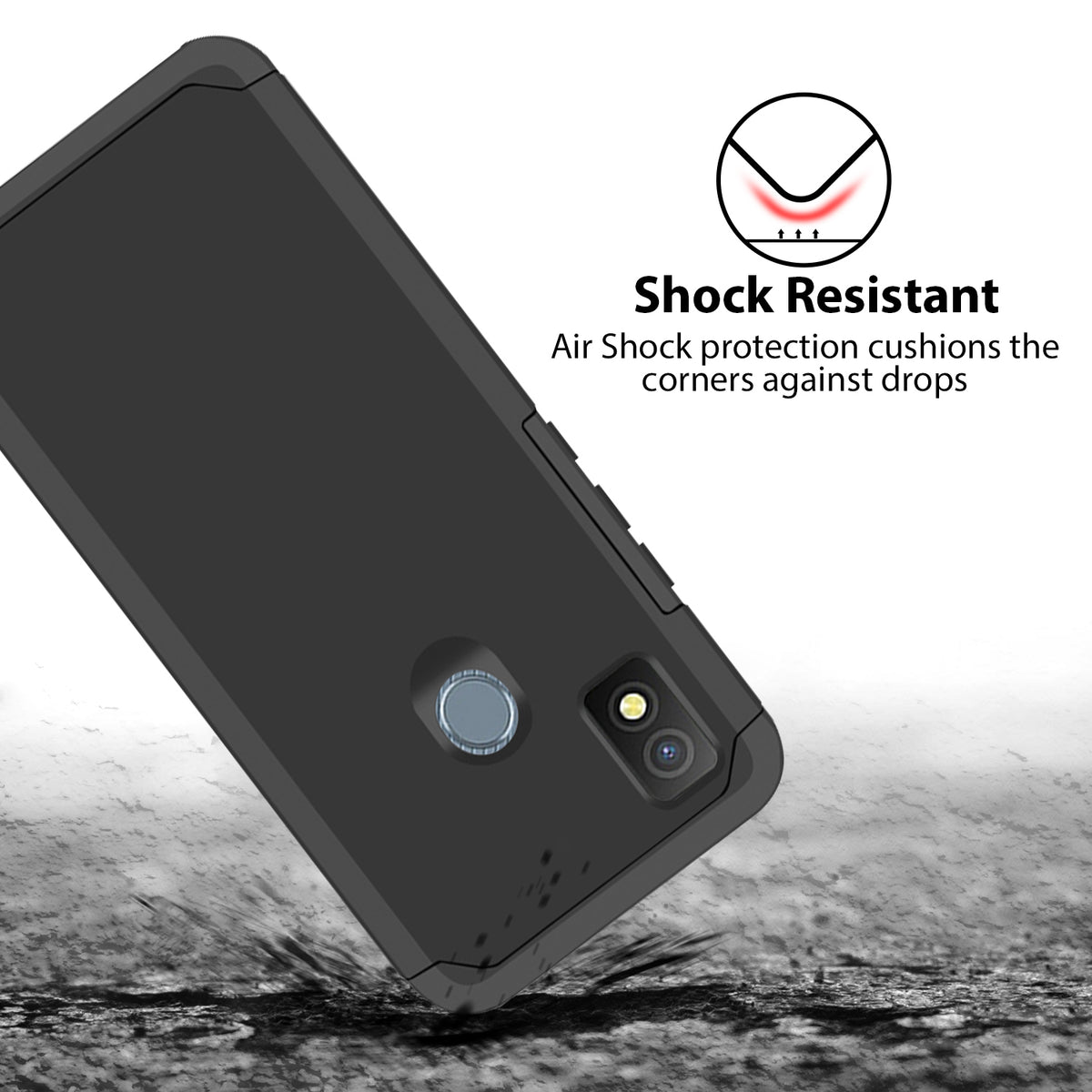 TJS "ArmorLux" Hybrid Phone Case for Cricket Icon 4