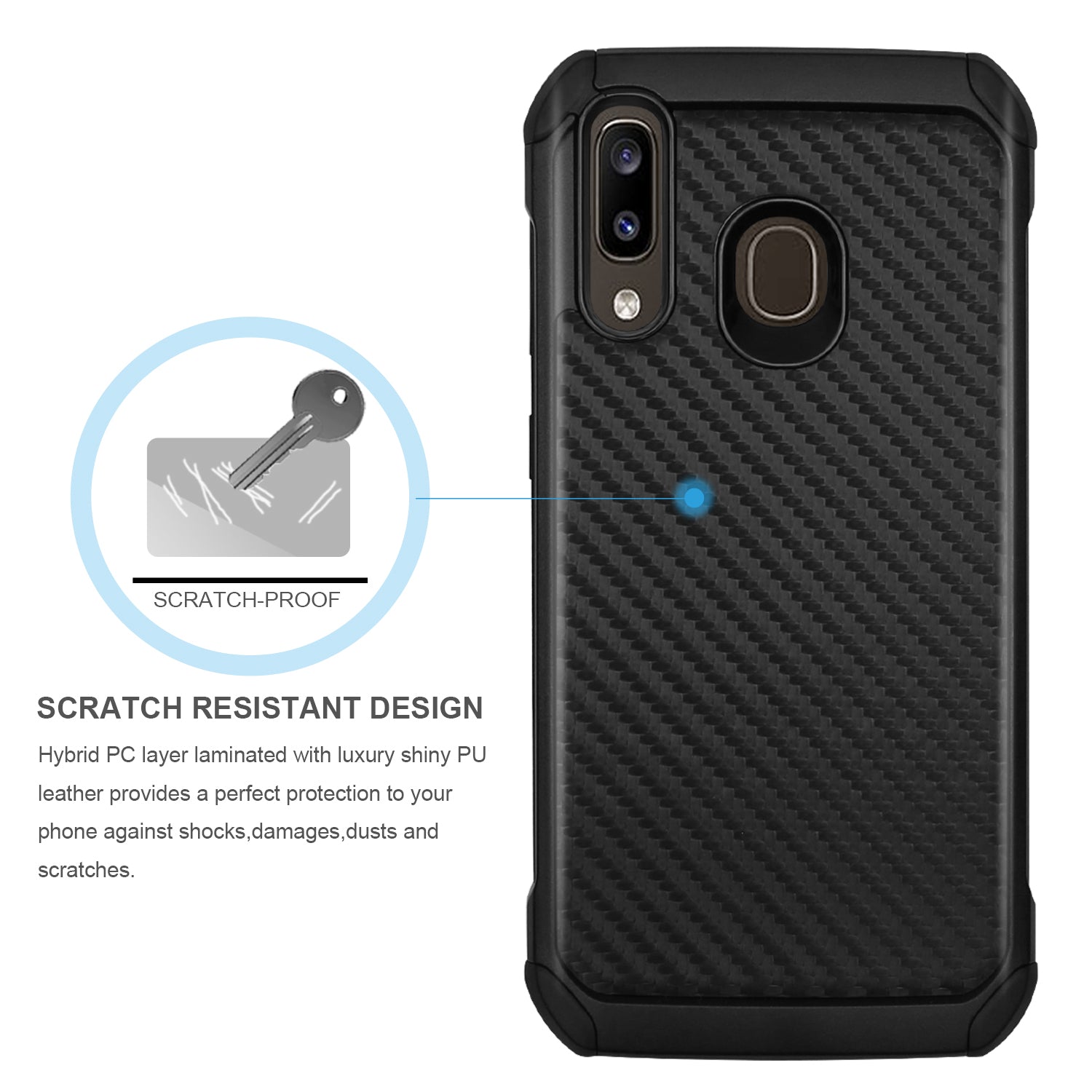 TJS "IMPACT" Hybrid Phone Case for Galaxy A20, Galaxy A30, Galaxy A50 - InfinityAccessories017