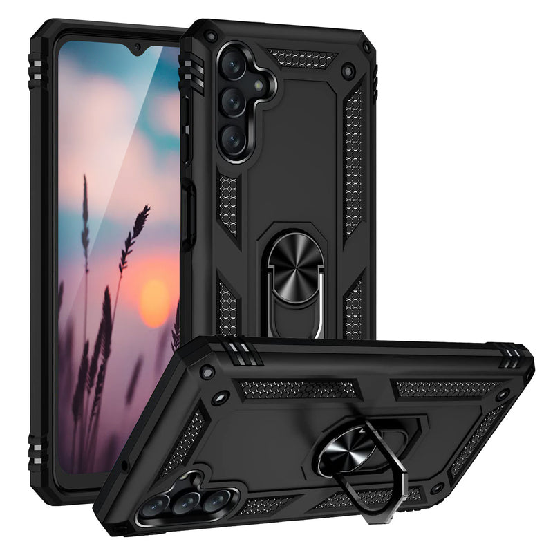 TJS "DuoGuard" Ring Kickstand Phone Case for Samsung Galaxy A13 5G