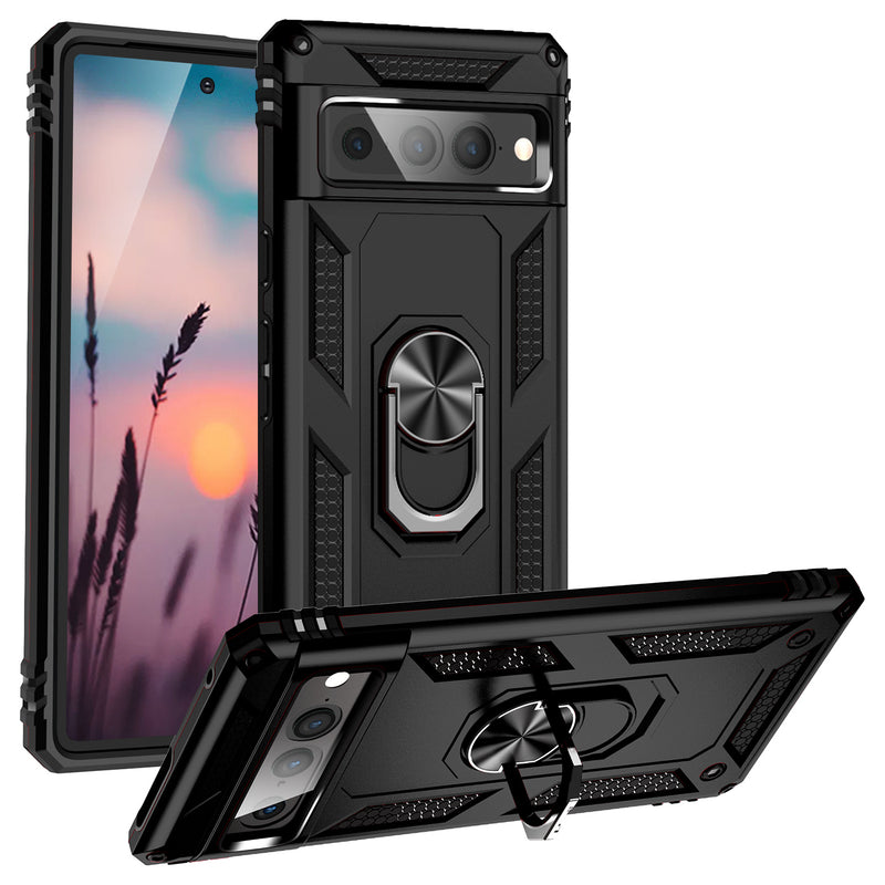 TJS "DuoGuard" Ring Kickstand Phone Case for Pixel 7 Pro