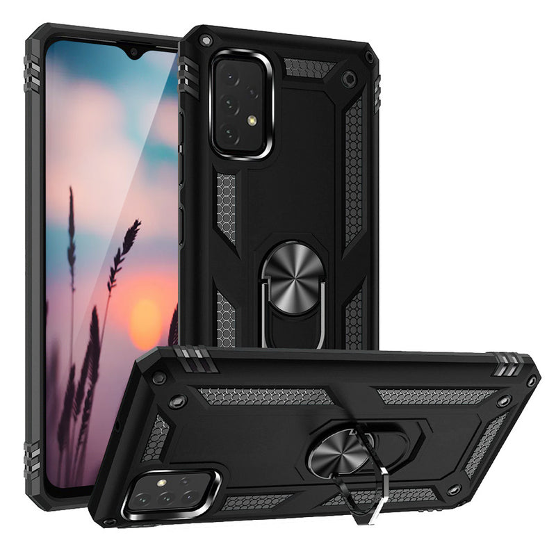 TJS "DuoGuard" Ring Kickstand Phone Case for Samsung Galaxy A23 5G