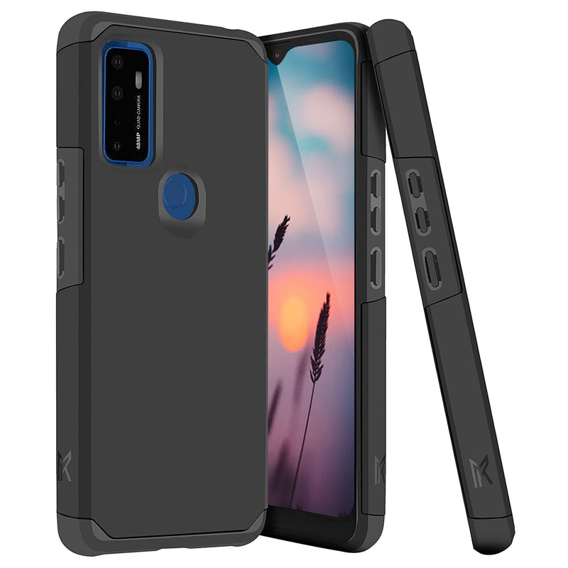 TJS "ArmorLux" Hybrid Phone Case for AT&T Radiant Max 5G / AT&T Fusion 5G / Cricket Dream 5G / Cricket Innovate 5G