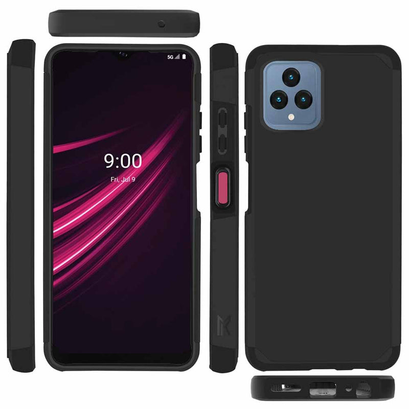 TJS "ArmorLux" Hybrid Phone Case for T-Mobile Revvl 6 5G