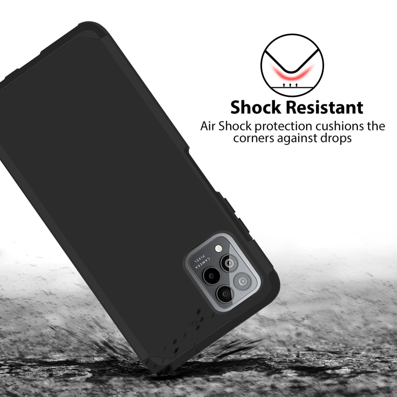TJS "ArmorLux" Hybrid Phone Case for T-Mobile Revvl 6 Pro 5G