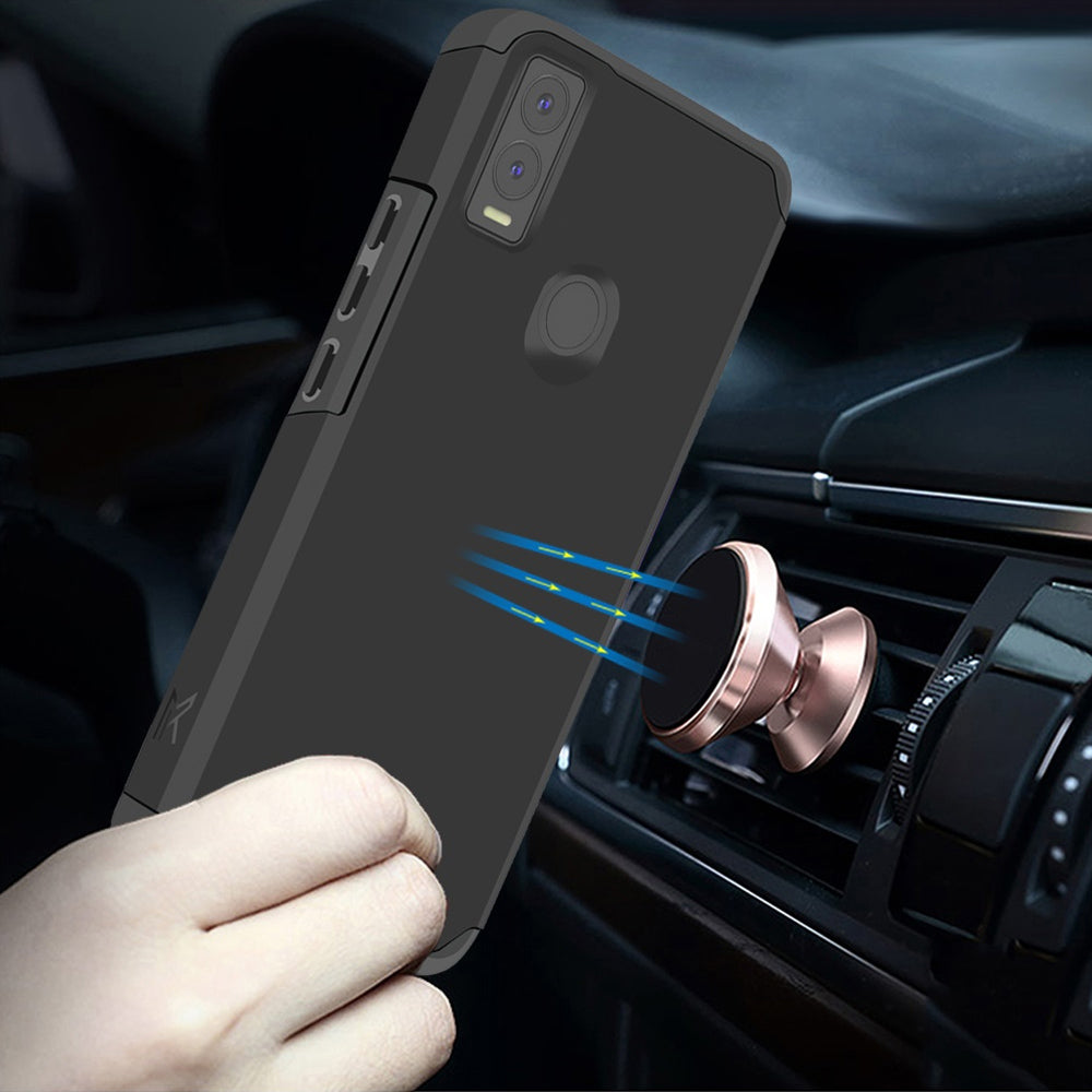 TJS "ArmorLux" Hybrid Phone Case for Cricket Innovate E 5G