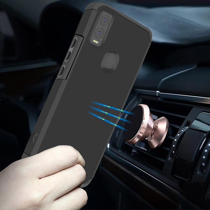 TJS "ArmorLux" Hybrid Phone Case for Cricket Innovate E 5G