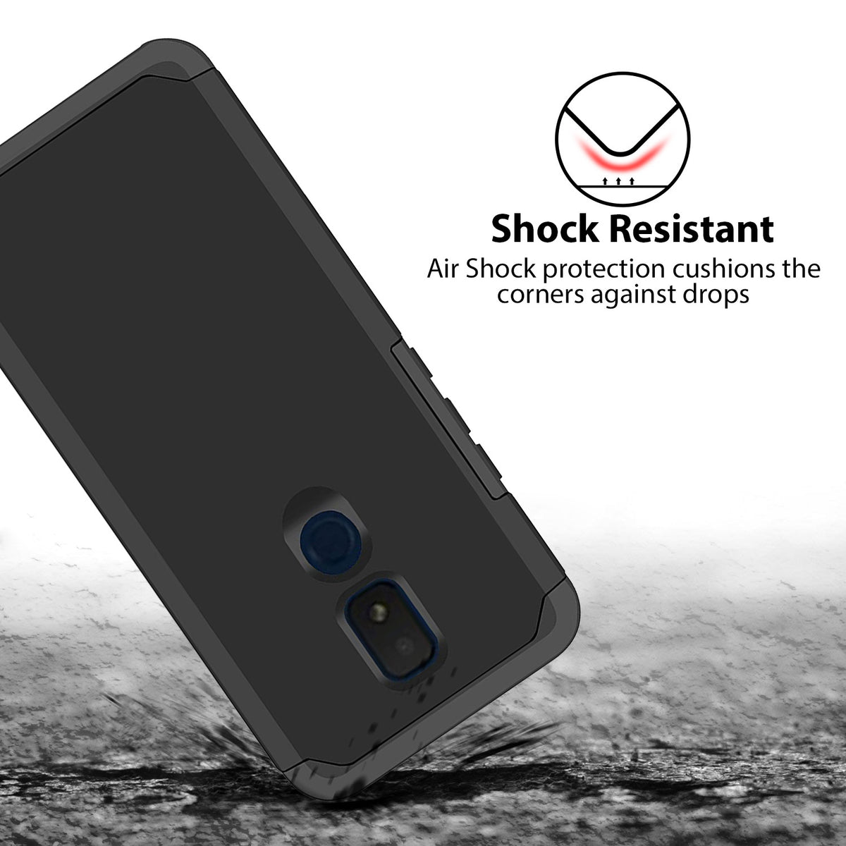 TJS "ArmorLux" Hybrid Phone Case for AT&T Motivate2