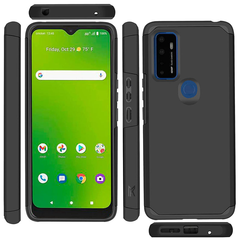 TJS "ArmorLux" Hybrid Phone Case for AT&T Radiant Max 5G / AT&T Fusion 5G / Cricket Dream 5G / Cricket Innovate 5G