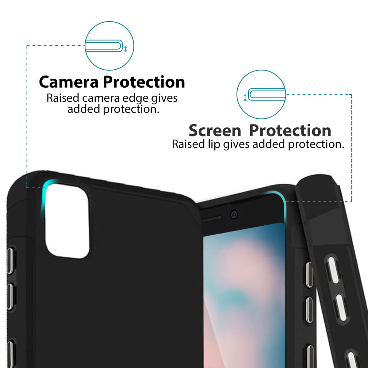 TJS "ArmorLux" Hybrid Phone Case for Cricket Vision Plus