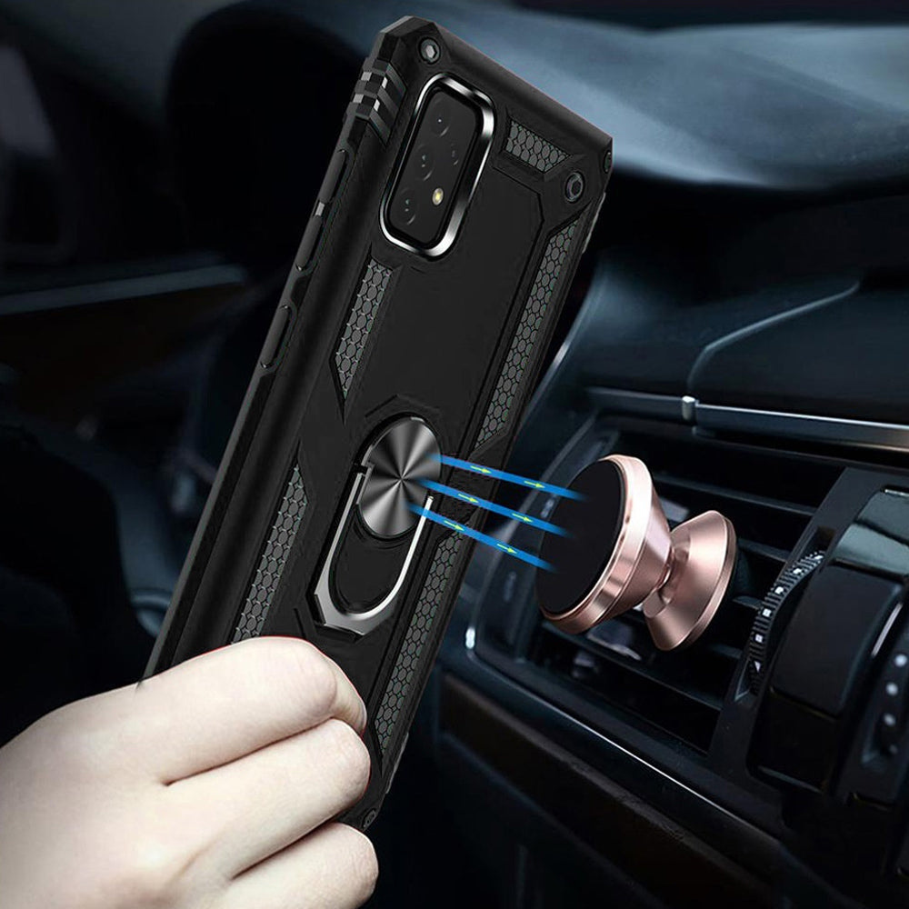 TJS "DuoGuard" Ring Kickstand Phone Case for Samsung Galaxy A23 5G