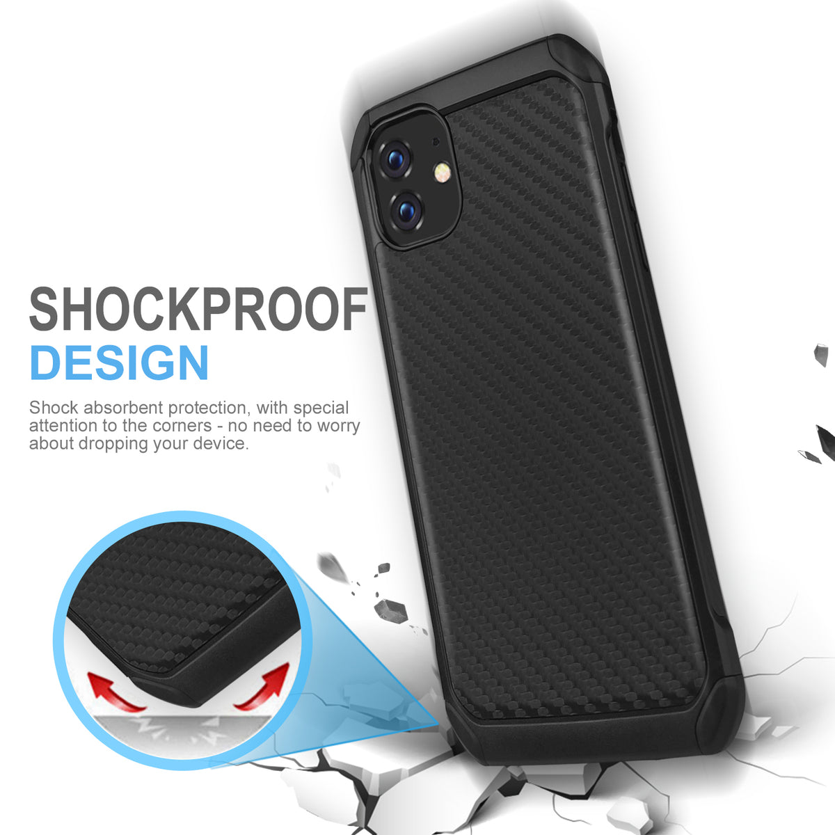 TJS "IMPACT" Hybrid Phone Case for iPhone 11, iPhone 11 Pro, iPhone 11 Pro Max - InfinityAccessories017