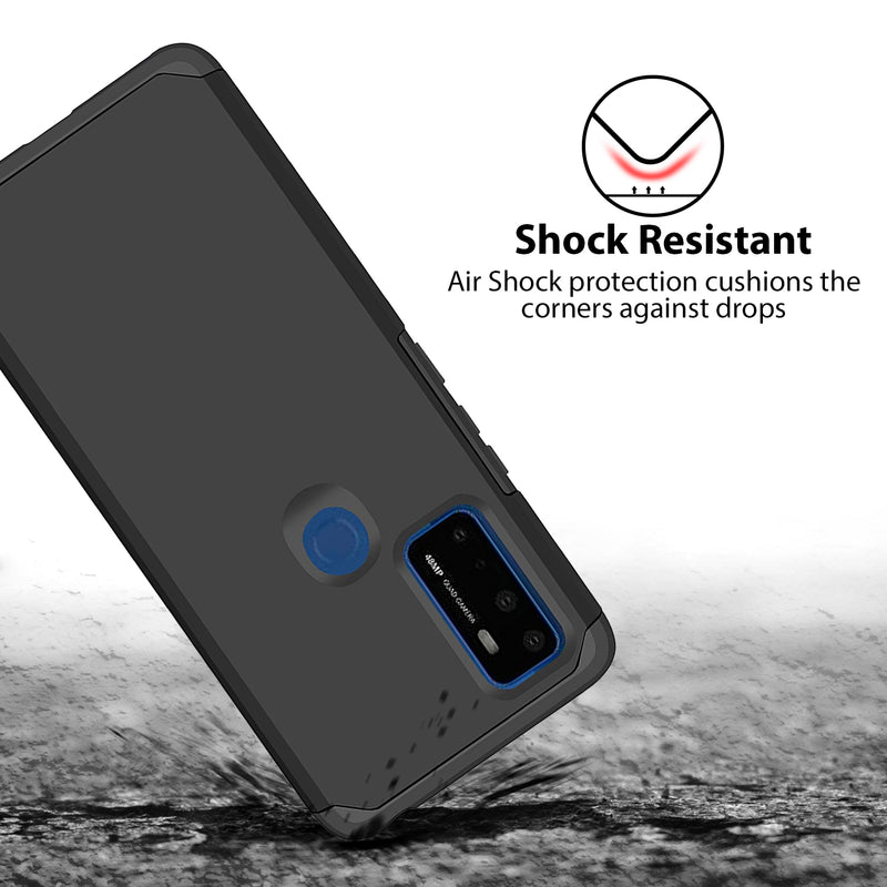 TJS "ArmorLux" Hybrid Phone Case for AT&T Radiant Max 5G / AT&T Fusion 5G / Cricket Dream 5G / Cricket Innovate 5G