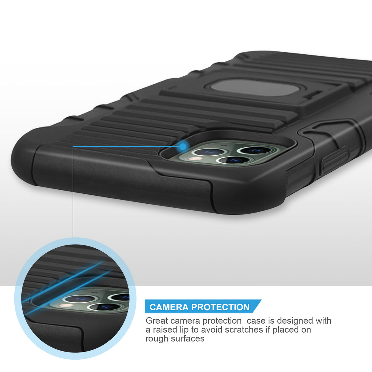 TJS "Jupiter" Kickstand Phone Cse with Belt Clip Holster for iPhone 11, iPhone 11 Pro, iPhone 11 Pro Max - InfinityAccessories017