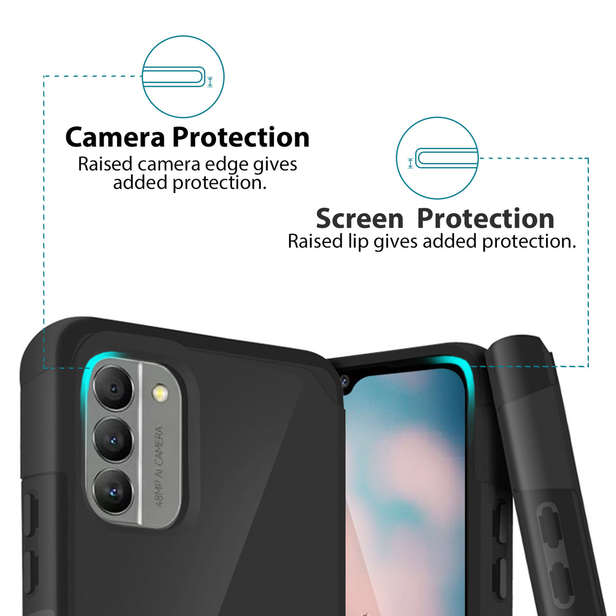 TJS "ArmorLux" Hybrid Phone Case for Nokia G400