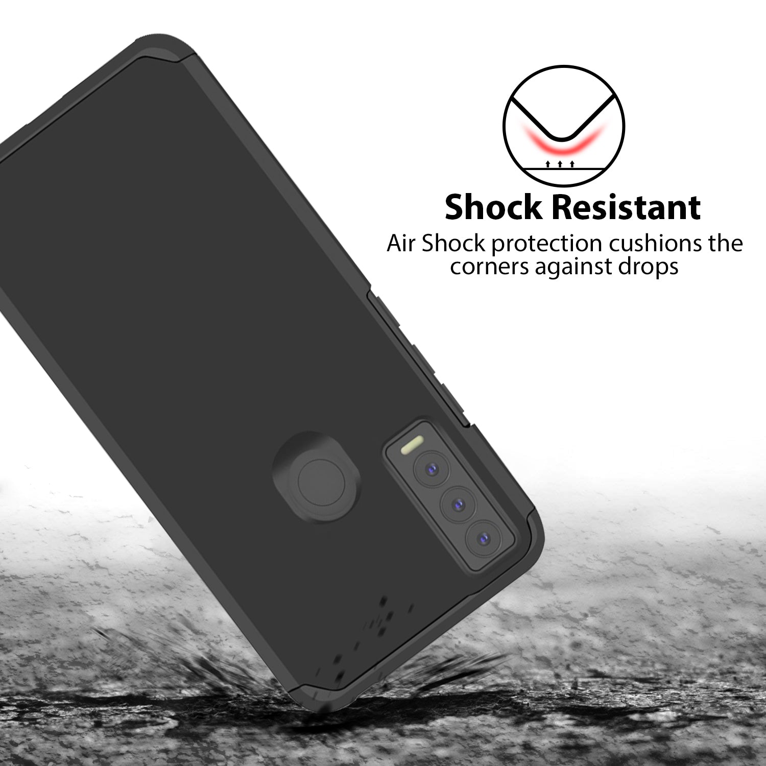 TJS "ArmorLux" Hybrid Phone Case for Cricket Ovation 3
