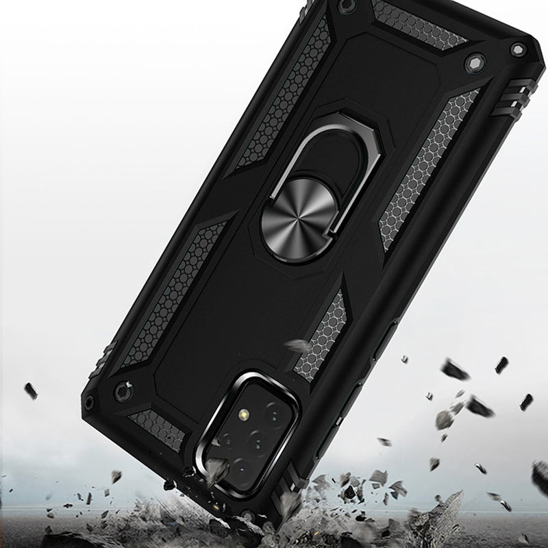 TJS "DuoGuard" Ring Kickstand Phone Case for Samsung Galaxy A23 5G