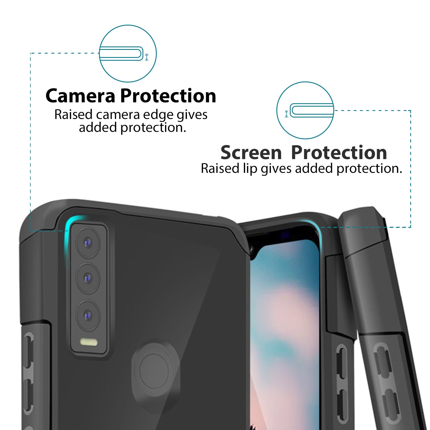 TJS "ArmorLux" Hybrid Phone Case for Cricket Ovation 3