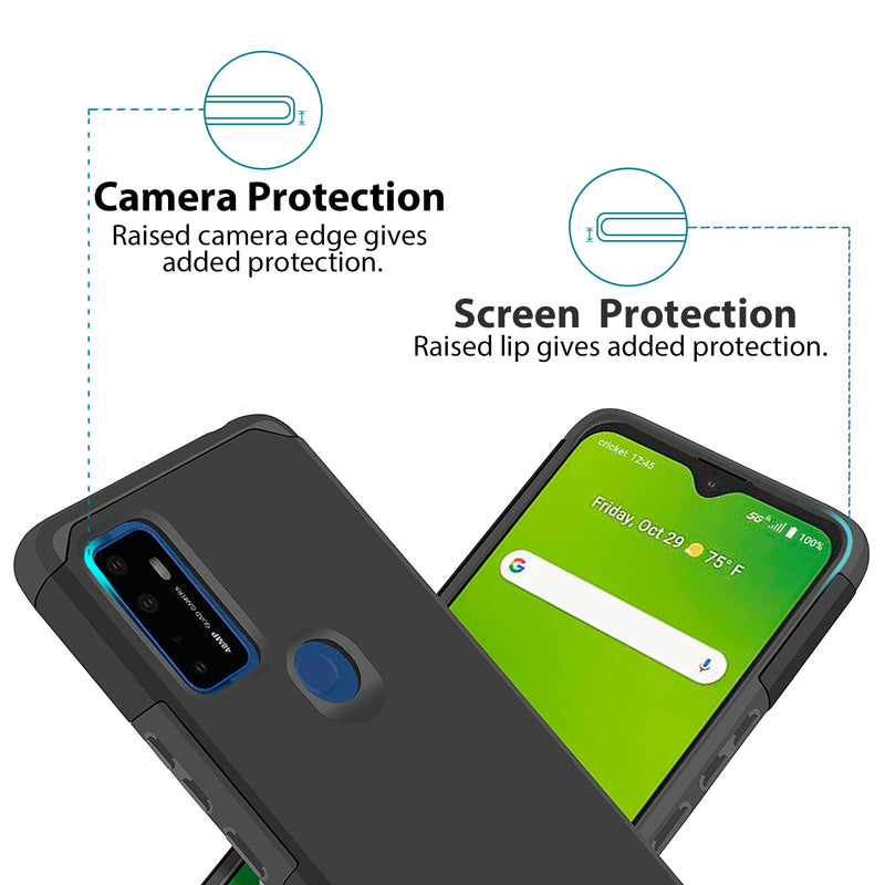 TJS "ArmorLux" Hybrid Phone Case for AT&T Radiant Max 5G / AT&T Fusion 5G / Cricket Dream 5G / Cricket Innovate 5G