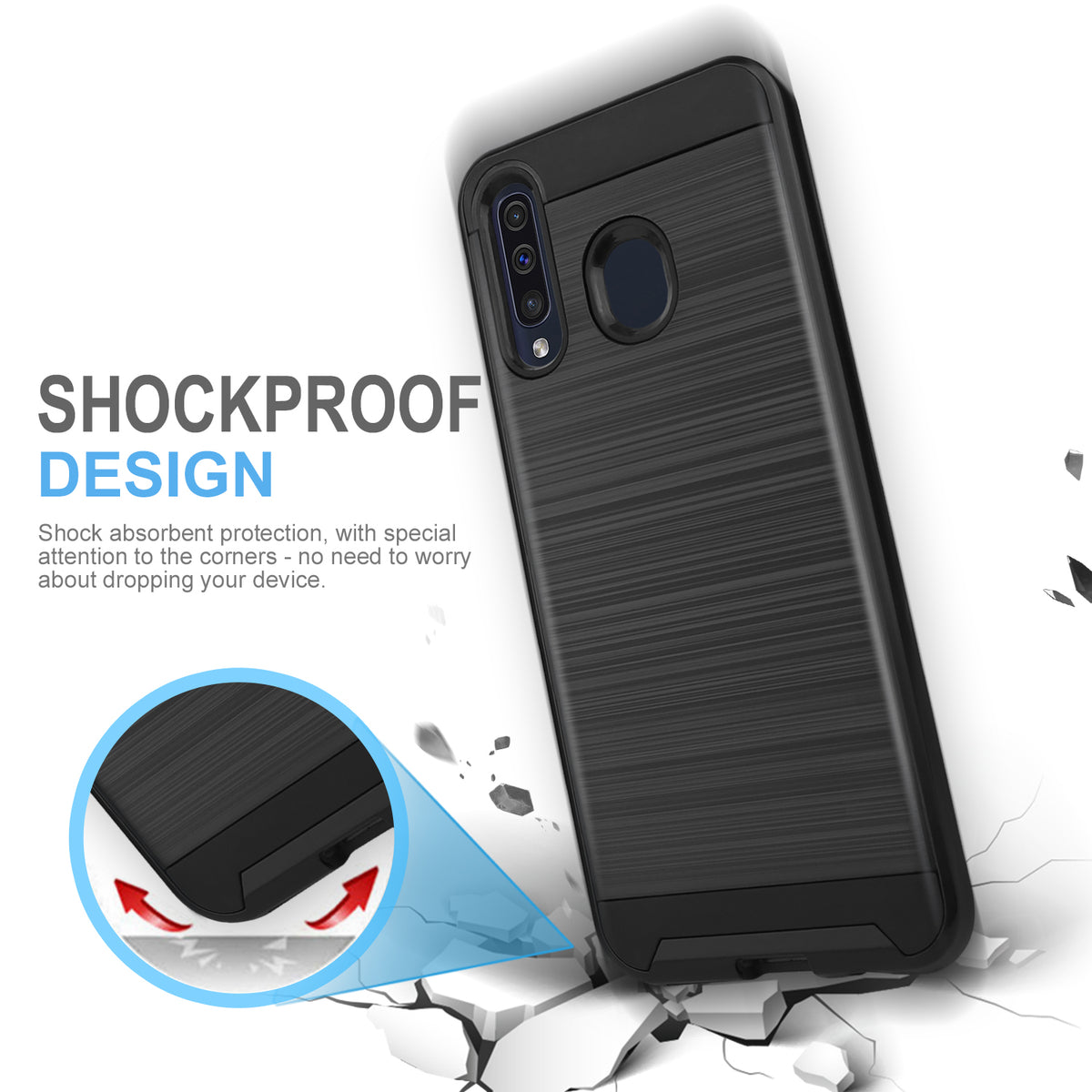 TJS "Legency" Hybrid Phone Case for Galaxy A20, Galaxy A30, Galaxy A50 - InfinityAccessories017