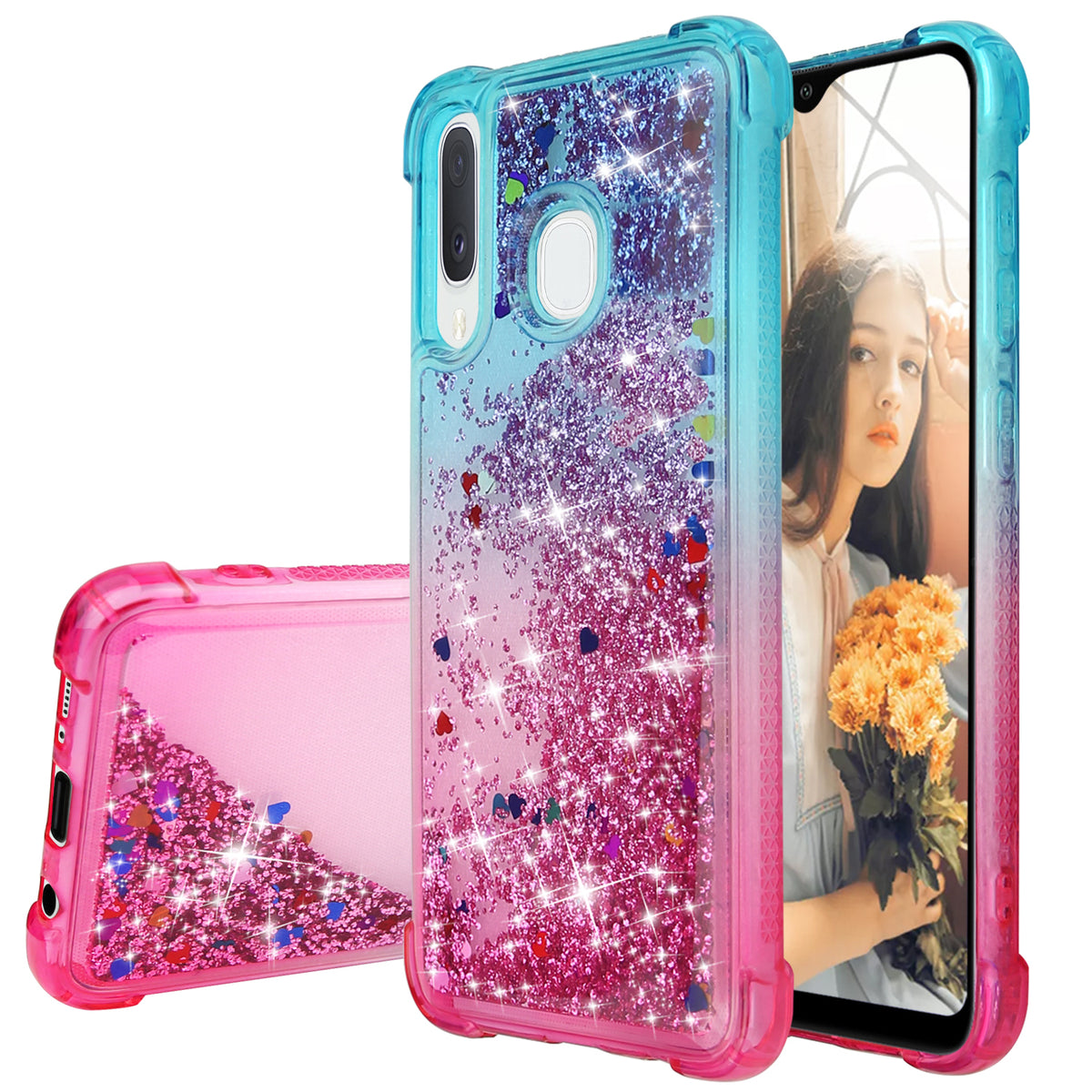 Liquid Glitter Phone Case for Galaxy A20, Galaxy A30, Galaxy A50 - InfinityAccessories017