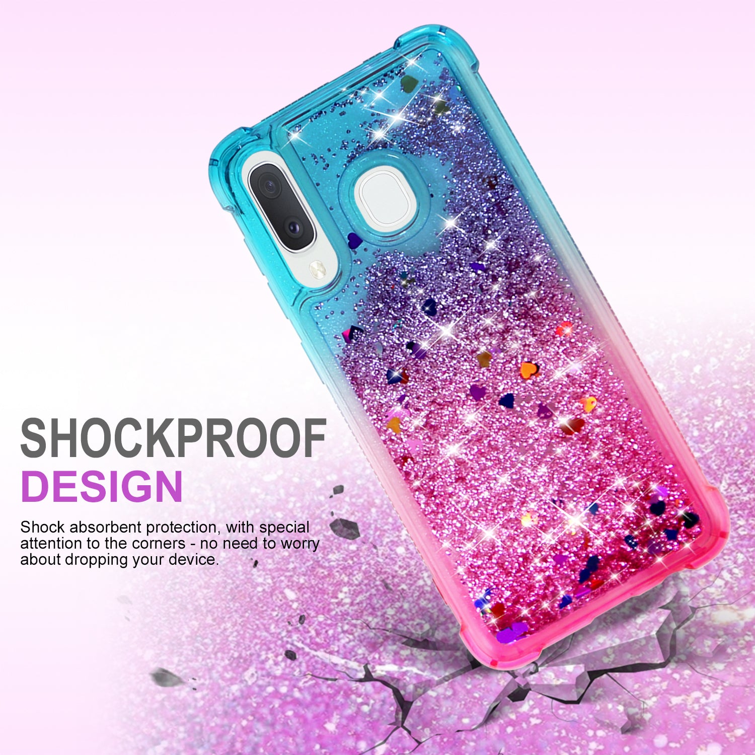 Liquid Glitter Phone Case for Galaxy A20, Galaxy A30, Galaxy A50 - InfinityAccessories017