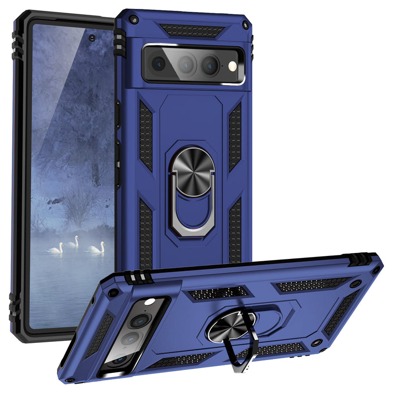 TJS "DuoGuard" Ring Kickstand Phone Case for Pixel 7 Pro