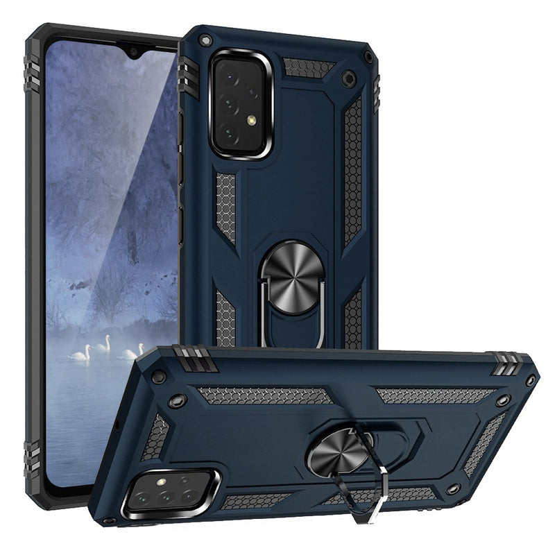 TJS "DuoGuard" Ring Kickstand Phone Case for Samsung Galaxy A23 5G