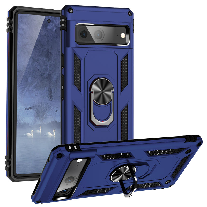 TJS "DuoGuard" Ring Kickstand Phone Case for Pixel 7