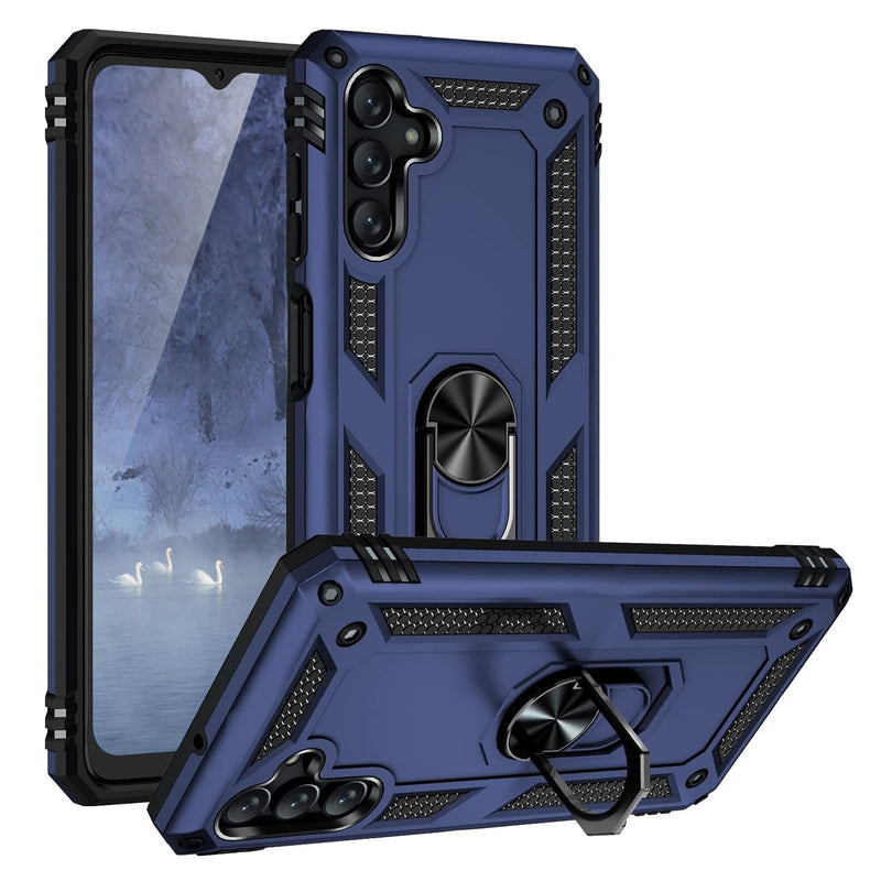 TJS "DuoGuard" Ring Kickstand Phone Case for Samsung Galaxy A13 5G