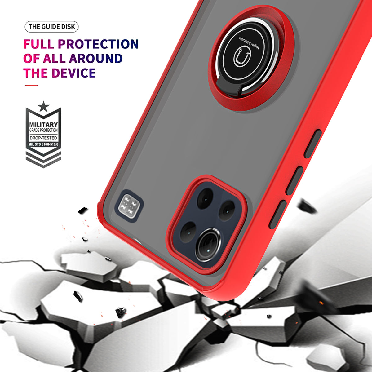 TJS "Define" Ring Kickstand Phone Case for LG K92 5G