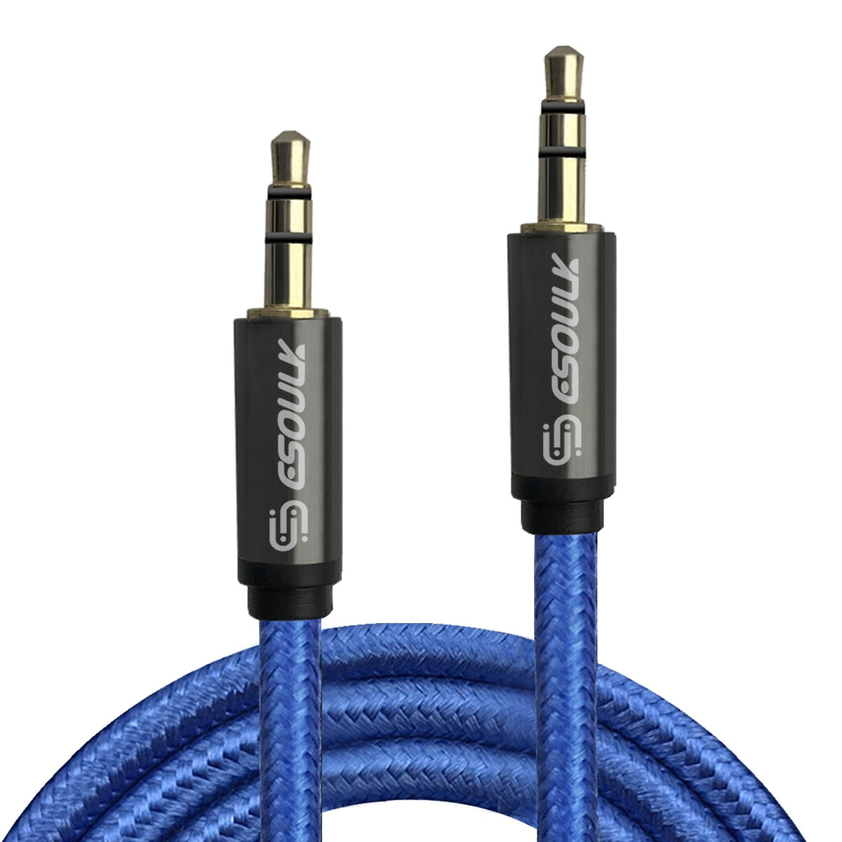 ESOULK 4ft/10ft 3.5mm Auxiliary Audio Braided Cable Black