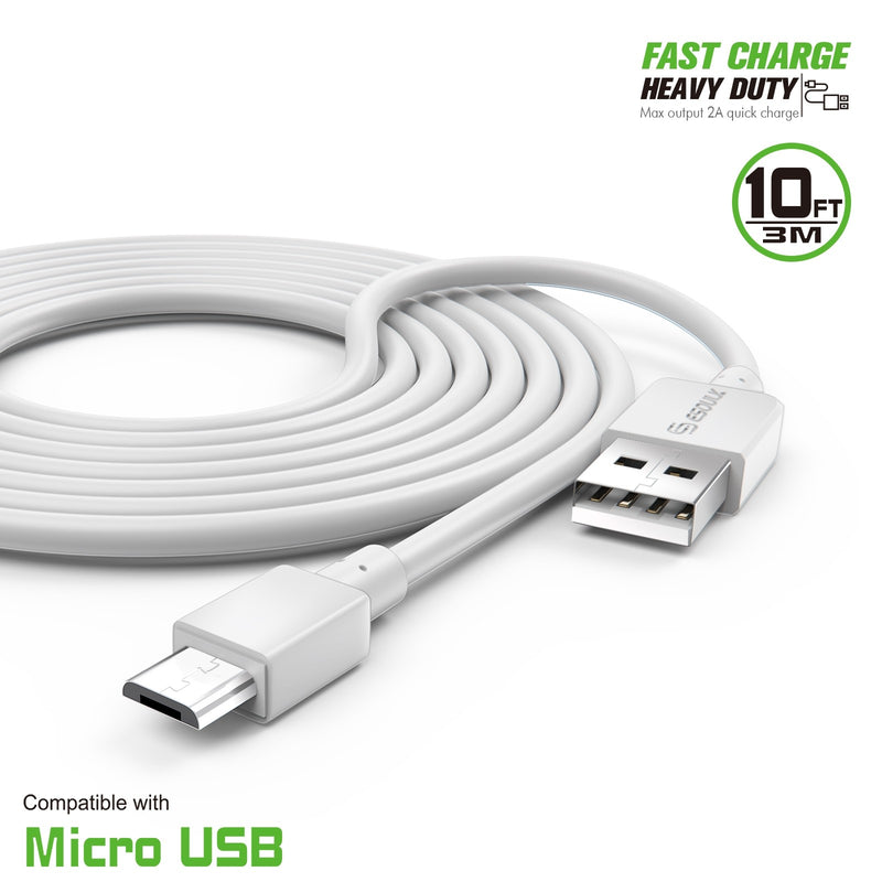 ESOULK 10ft/3m 2A USB To Micro USB Heavy Duty Charge/Sync Cable
