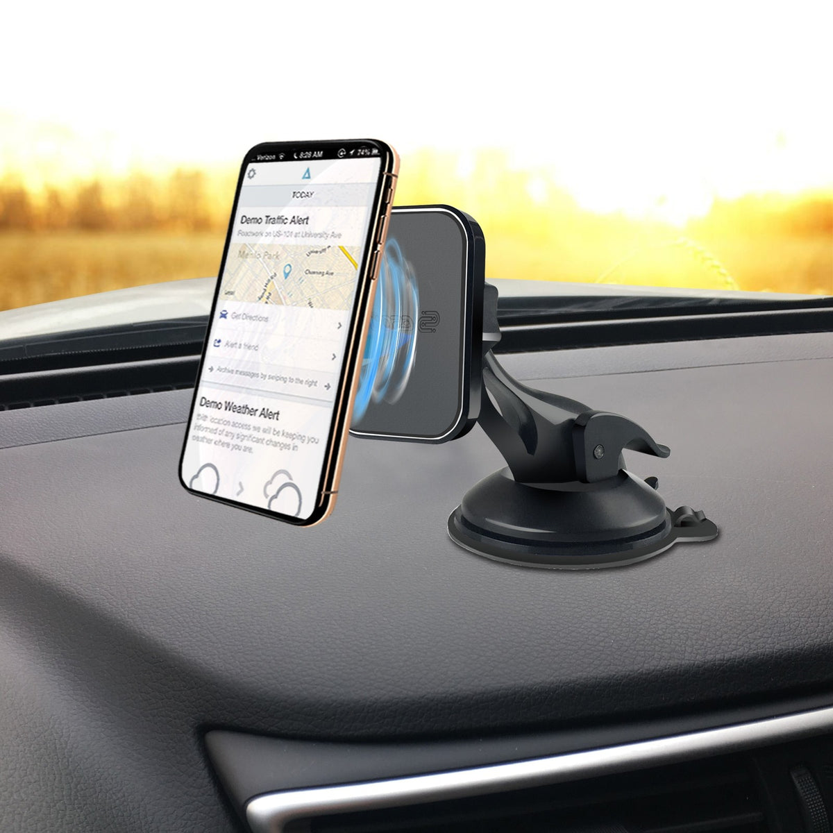 ESOULK Magnetic Car Holder Dashboard Windshield Mount With Dashboard Pad