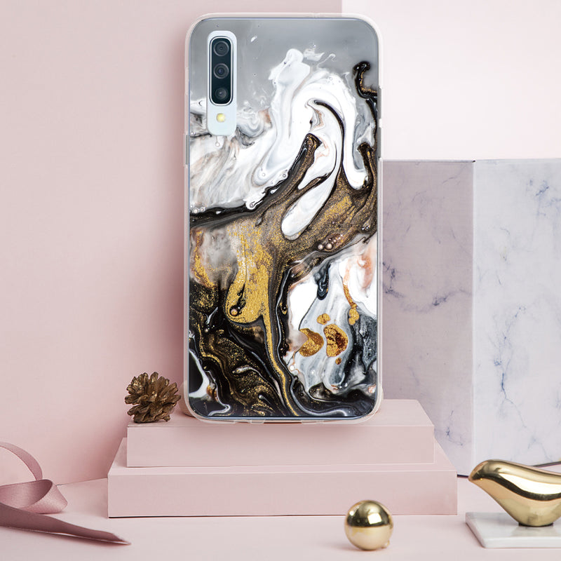 TJS "Juno" Marble Design IMD TPU Phone Case for Galaxy A50 - InfinityAccessories017