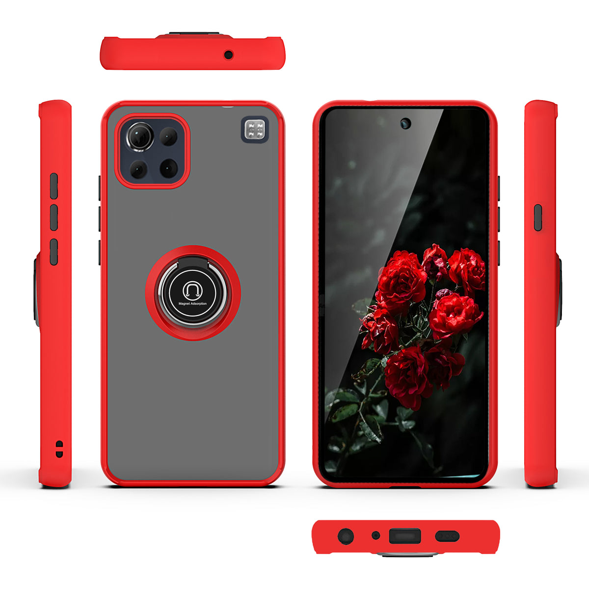 TJS "Define" Ring Kickstand Phone Case for LG K92 5G