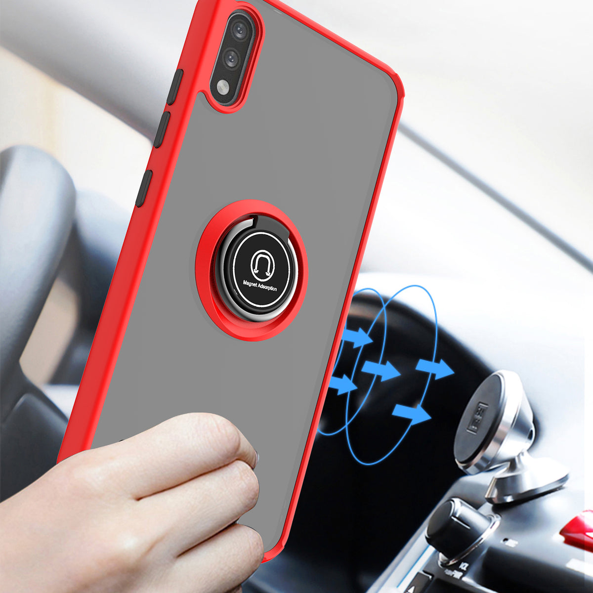TJS "Define" Ring Kickstand Phone Case for LG K22, LG K22+, LG K32