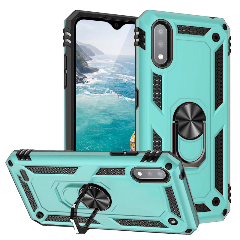 TJS "DuoGuard" Ring Kickstand Phone Case for LG K22, LG K22+, LG K32