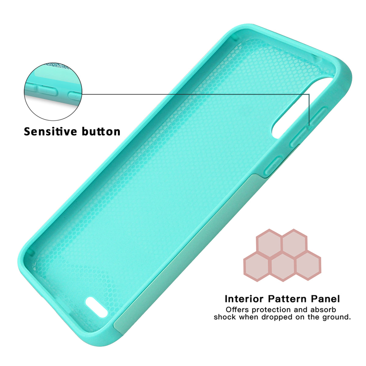 TJS "Sapphire" Hybrid Glitter Phone Case for LG K22, LG K22+, LG K32