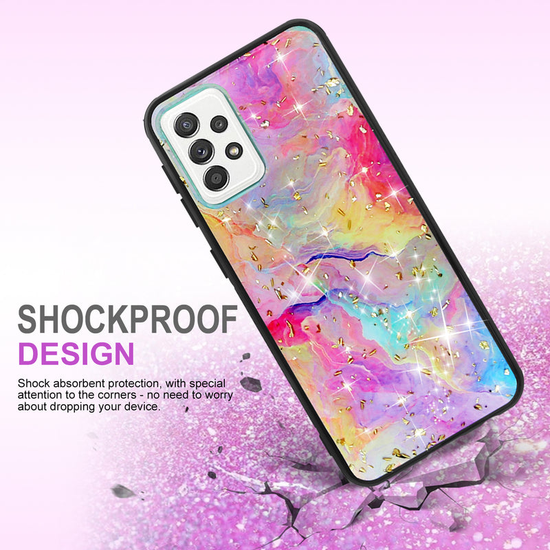 TJS "Minerva" Glitter TPU Phone Case for Samsung Galaxy A52 5G - Rainbow