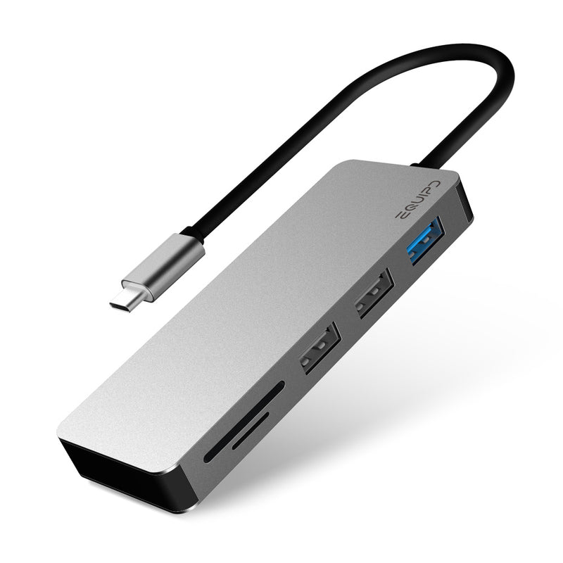 EQUIPD USB C Hub with 3 USB 3.0, Dual Memory Card Reader - InfinityAccessories017