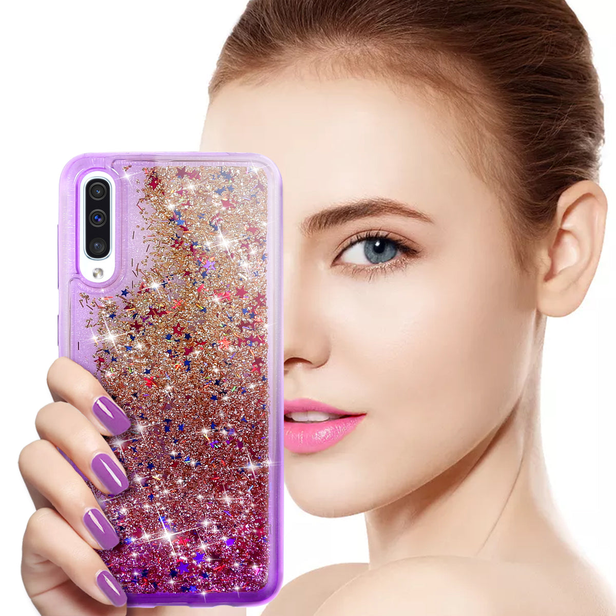 Liquid Glitter Hybrid Phone Case for Galaxy A50 - InfinityAccessories017