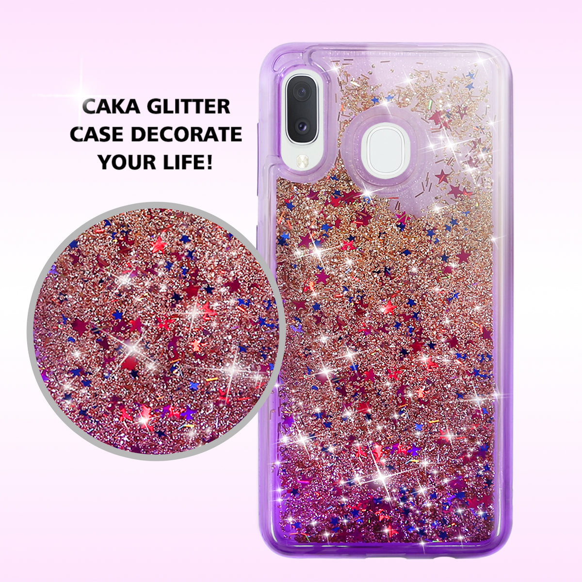 Liquid Glitter Hybrid Phone Case for Galaxy A20, Galaxy A30 - InfinityAccessories017